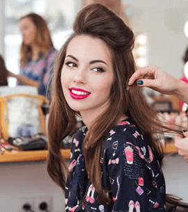 Penteado e maquiagem
