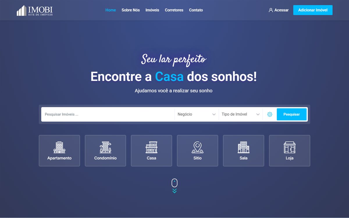 Modelo de site para imobiliária com busca de imóveis