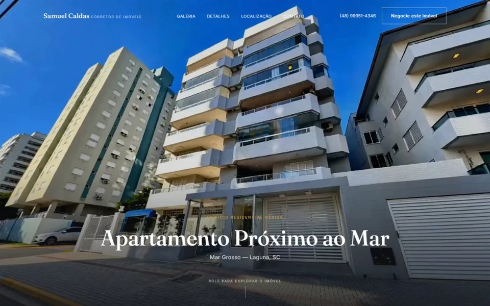 Modelo de landing page Geribá com vídeo na rolagem