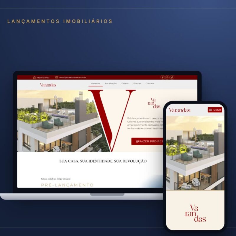 Página de lançamento imobiliário